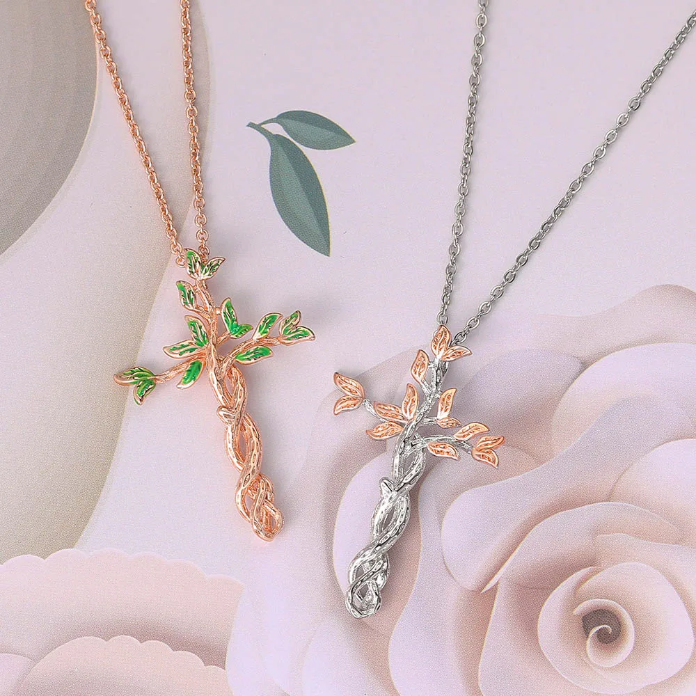 Korean Lifestyle Aesthetic - Korean-Style Aesthetic Cross Necklace - Gold