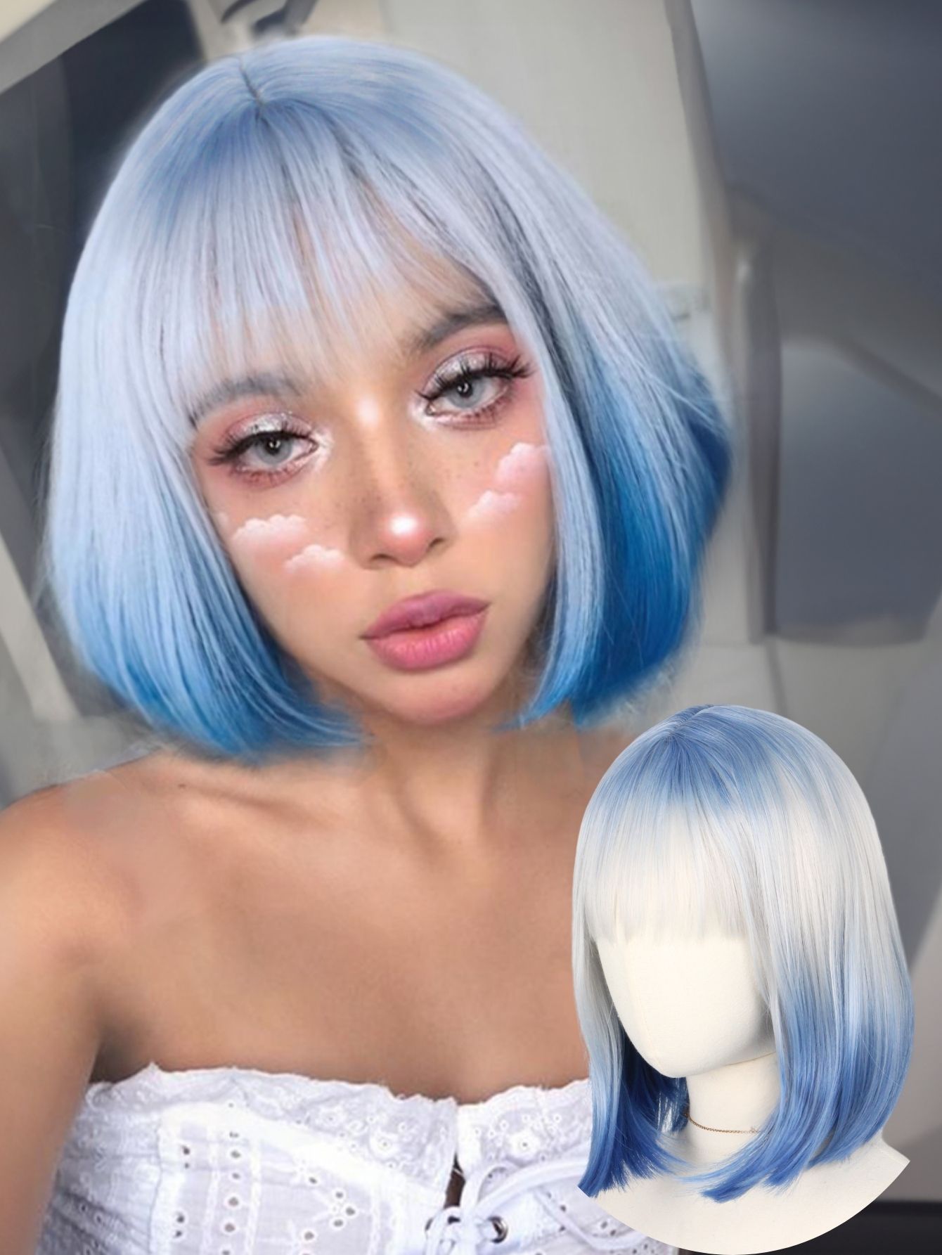 Blue and White Gradient Short  – обзор и цена Lifestyle Of Korean