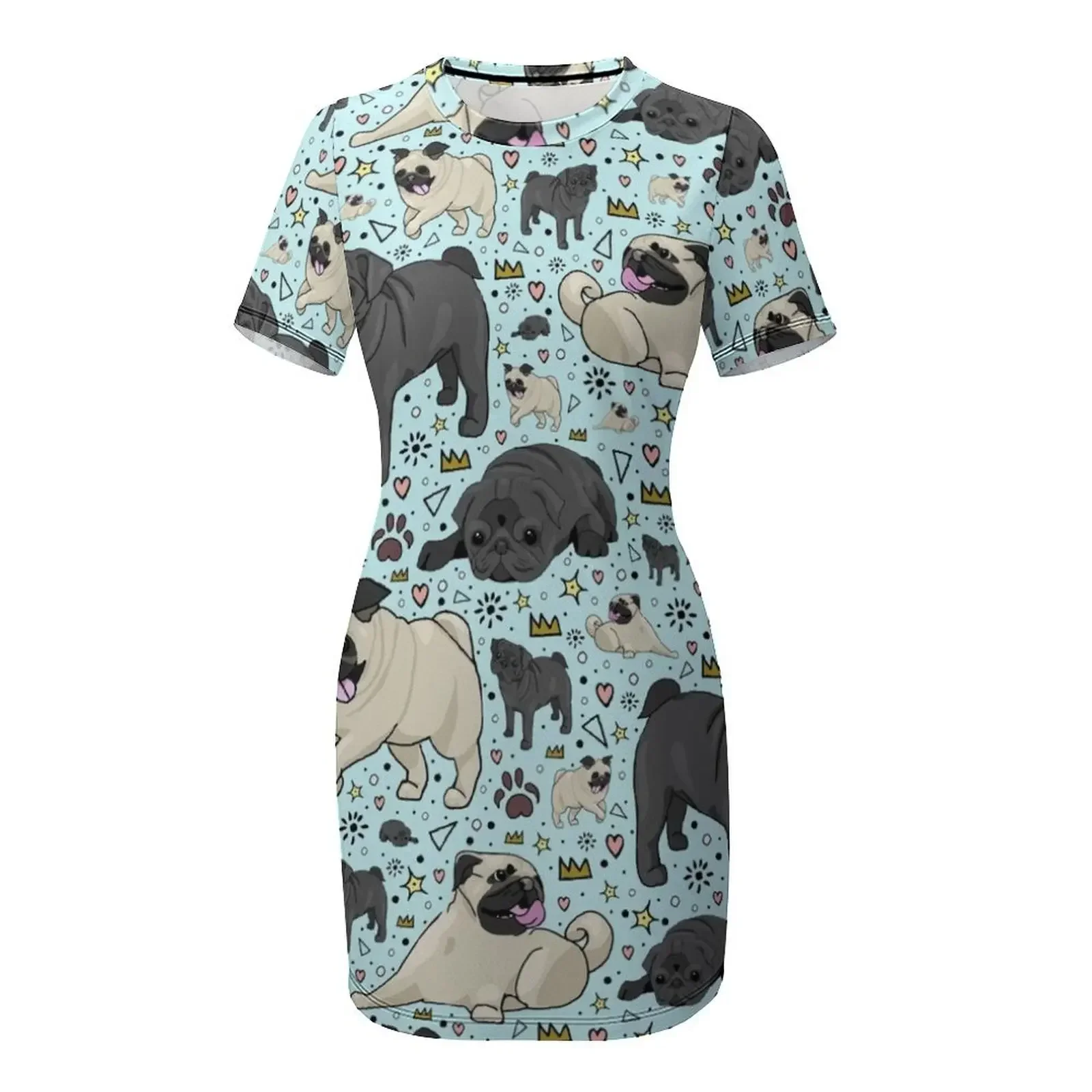 Pug Life Short-Sleeved Dress b – обзор и цена Korean Lifestyle Trends